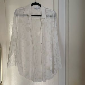 IRO sheer white button down blouse